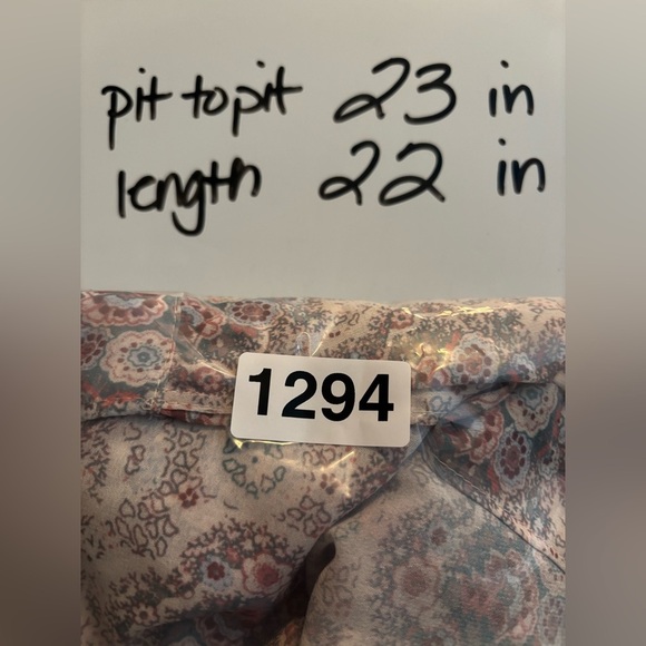 Paige Margherita Sheer Blouse Tie Waist Faux Wrap Boho Floral XL 1294 - Picture 8 of 8